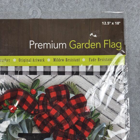 Briarwood Lane Winter Wreath Monogram Letter J Garden Flag NEW in Package - Picture 7 of 11